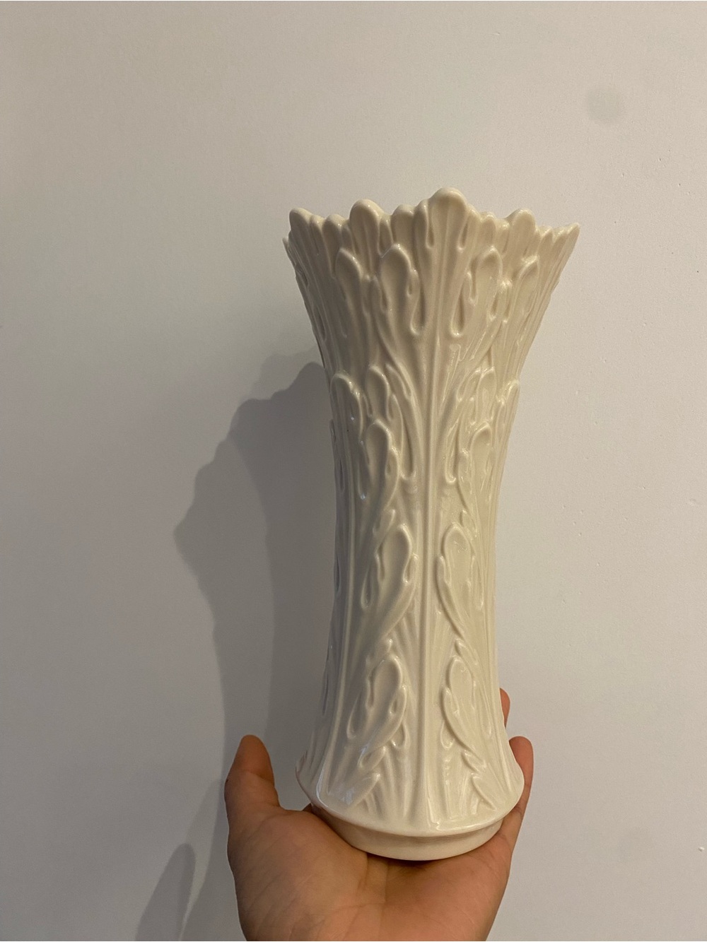 Vintage Lenox Vase | Embossed Floral Porcelain Bud Vase | Ivory White Lenox USA